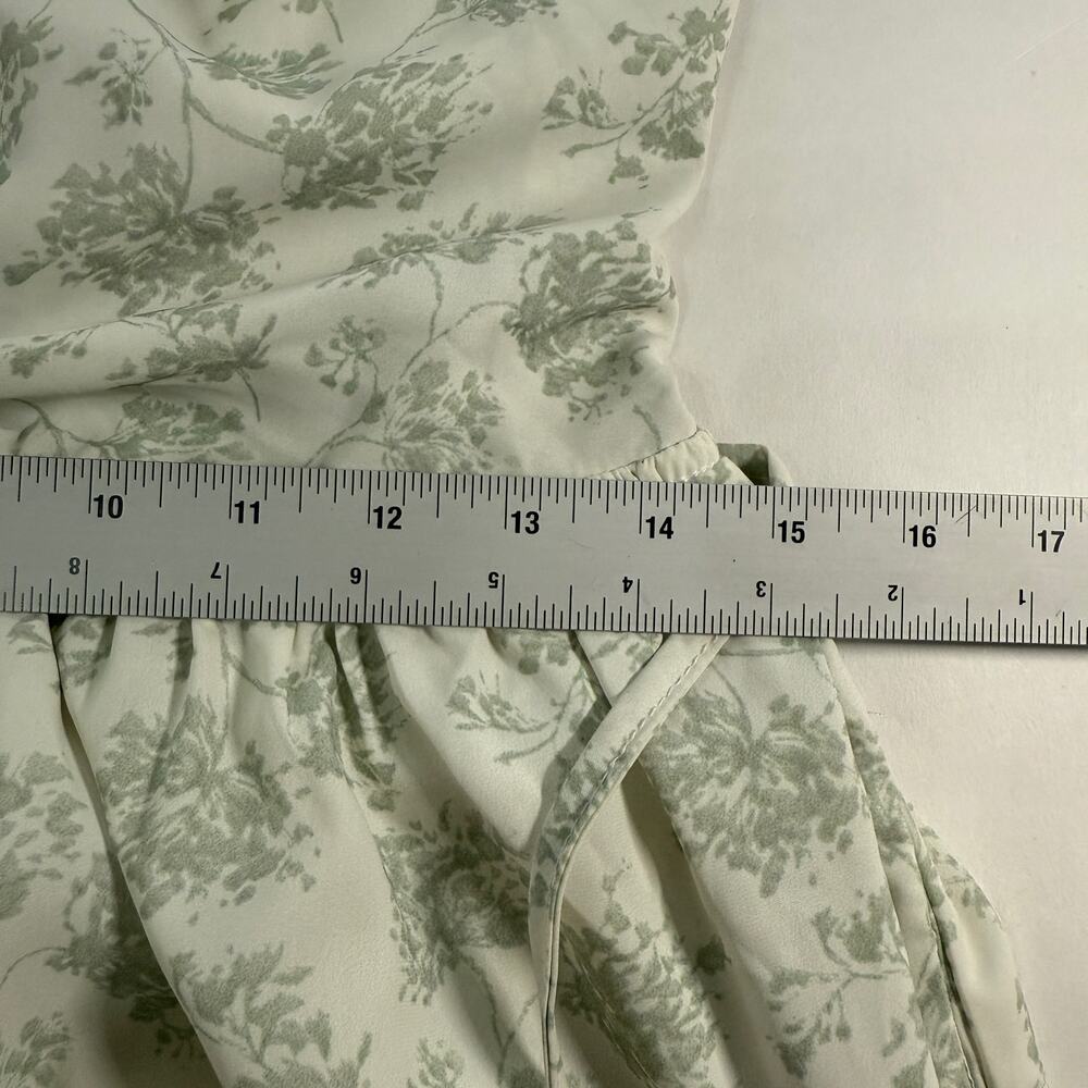 BaeVely L NEW Green White Floral Midi Maxi Sundress Cut Out Cottage Milk Maid - Picture 5 of 8